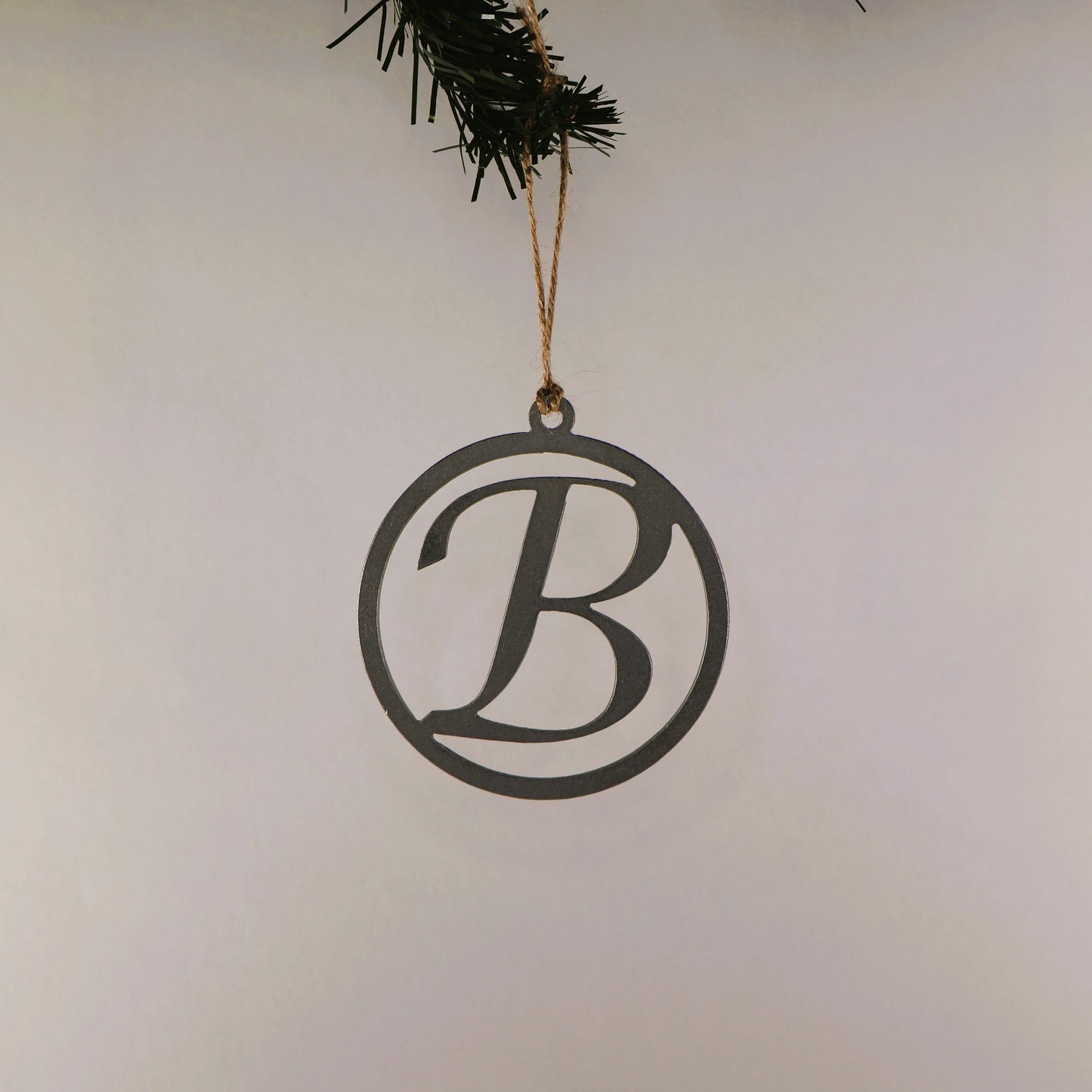 A-Z Monogram Steel Christmas Tree Ornament/Present Topper