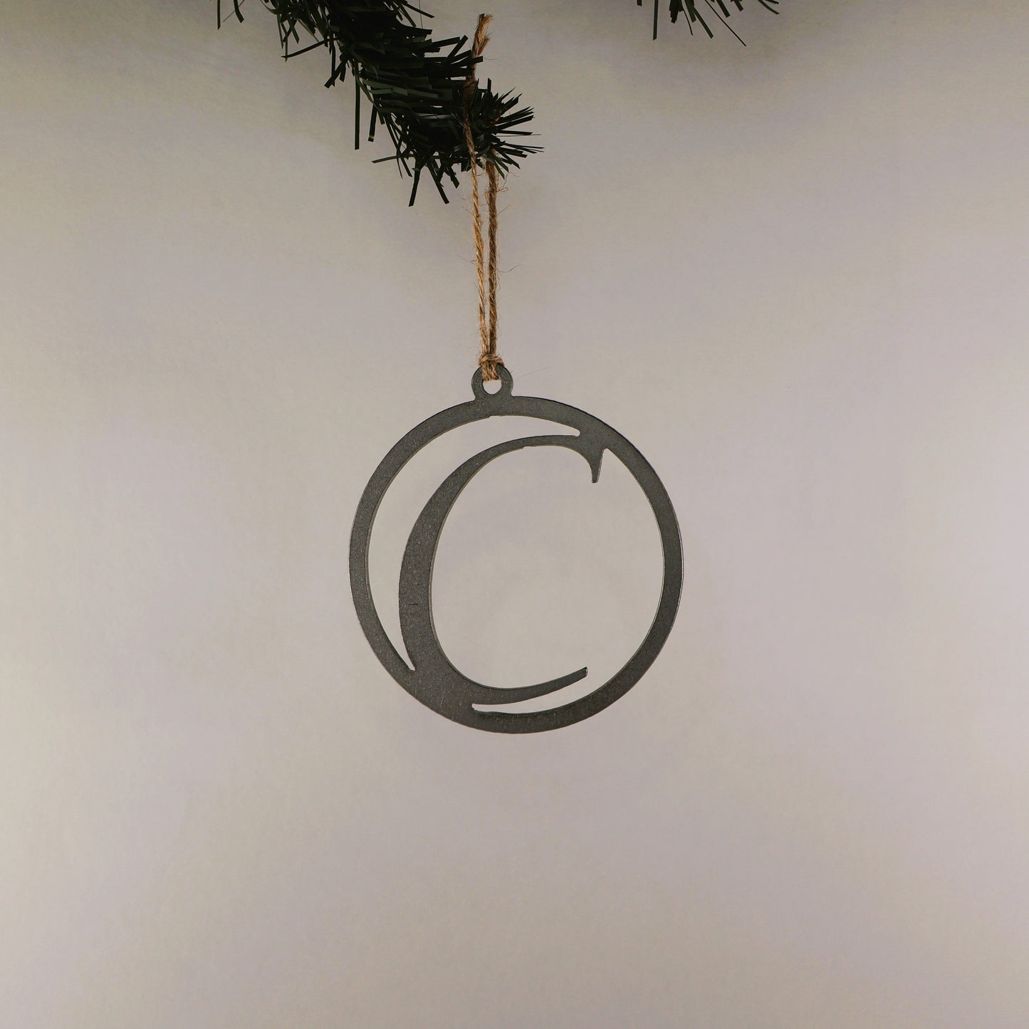 A-Z Monogram Steel Christmas Tree Ornament/Present Topper