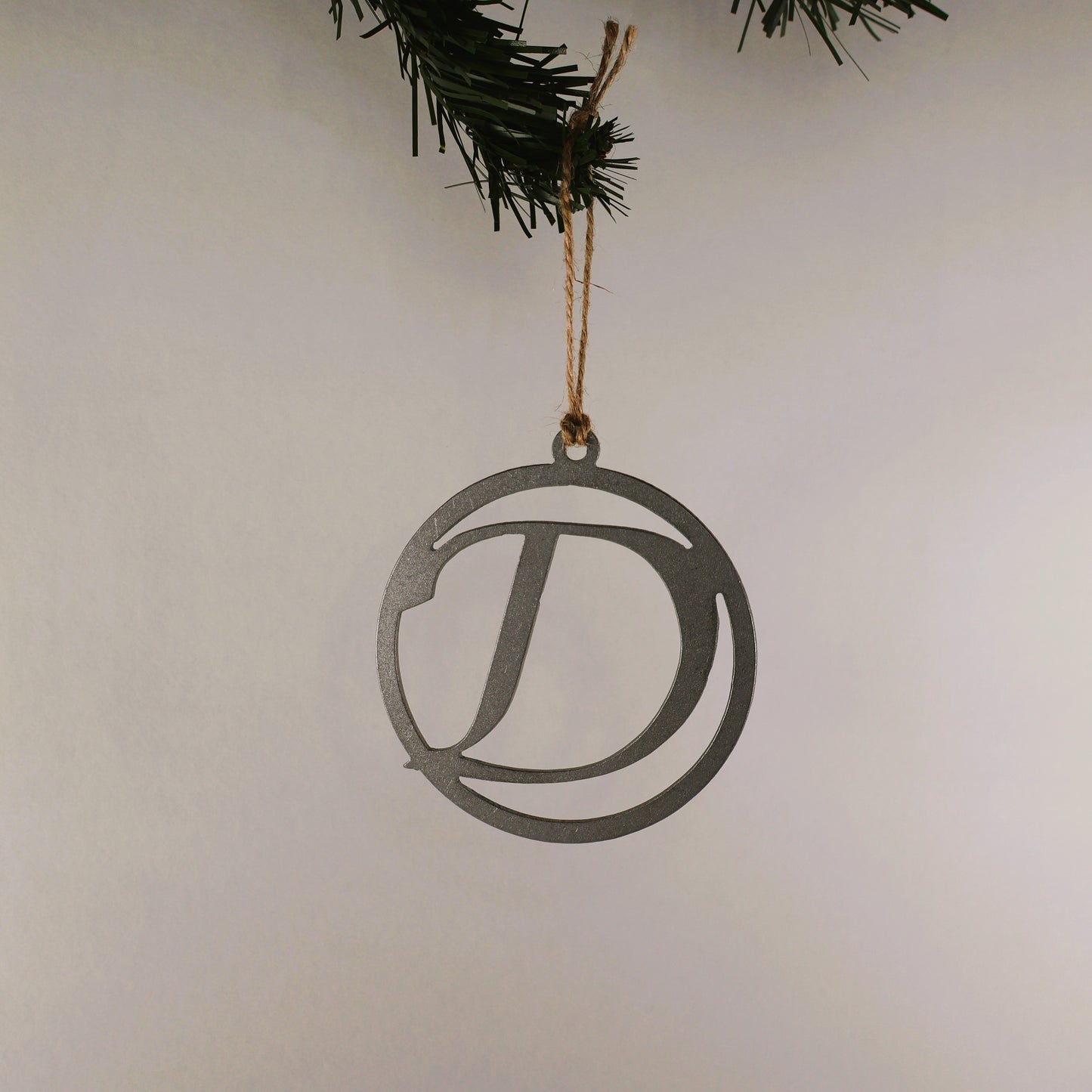 A-Z Monogram Steel Christmas Tree Ornament/Present Topper