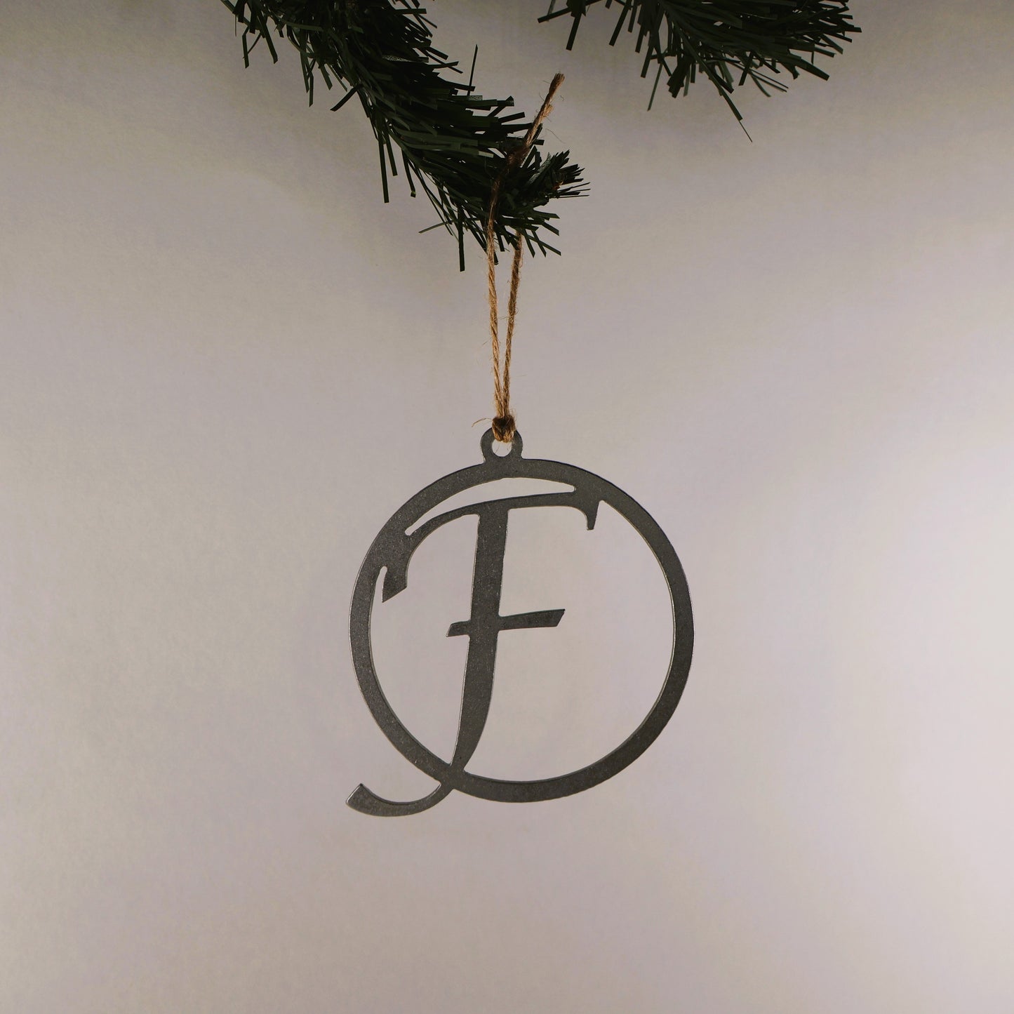 A-Z Monogram Steel Christmas Tree Ornament/Present Topper