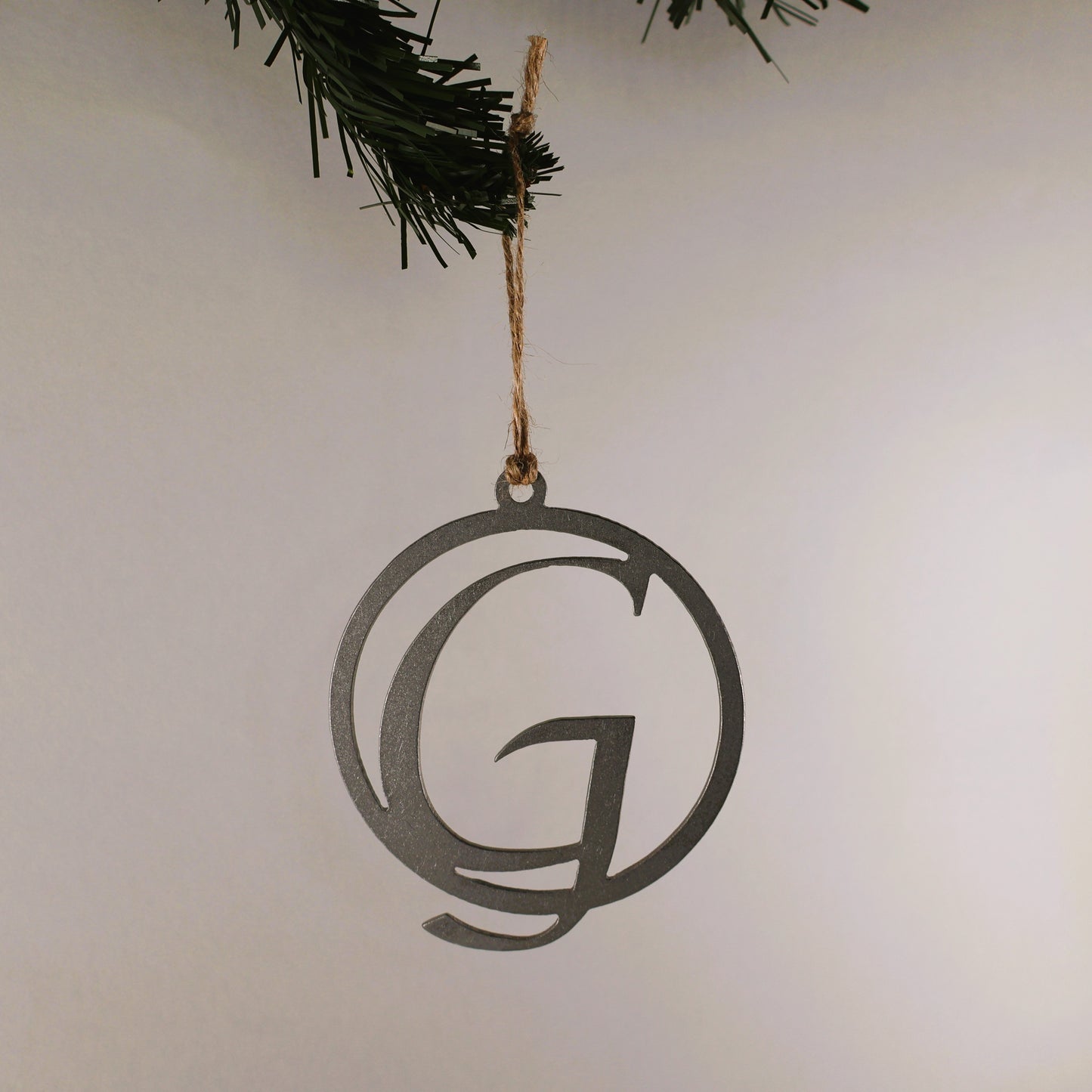 A-Z Monogram Steel Christmas Tree Ornament/Present Topper