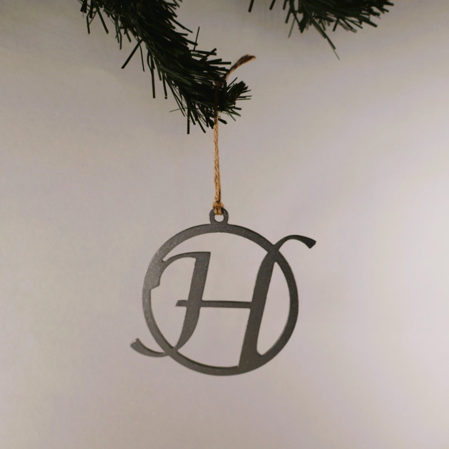 A-Z Monogram Steel Christmas Tree Ornament/Present Topper