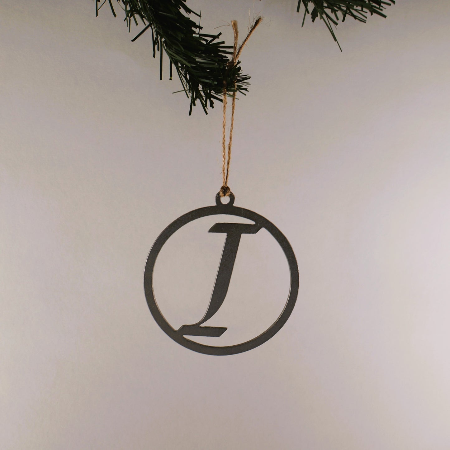 A-Z Monogram Steel Christmas Tree Ornament/Present Topper