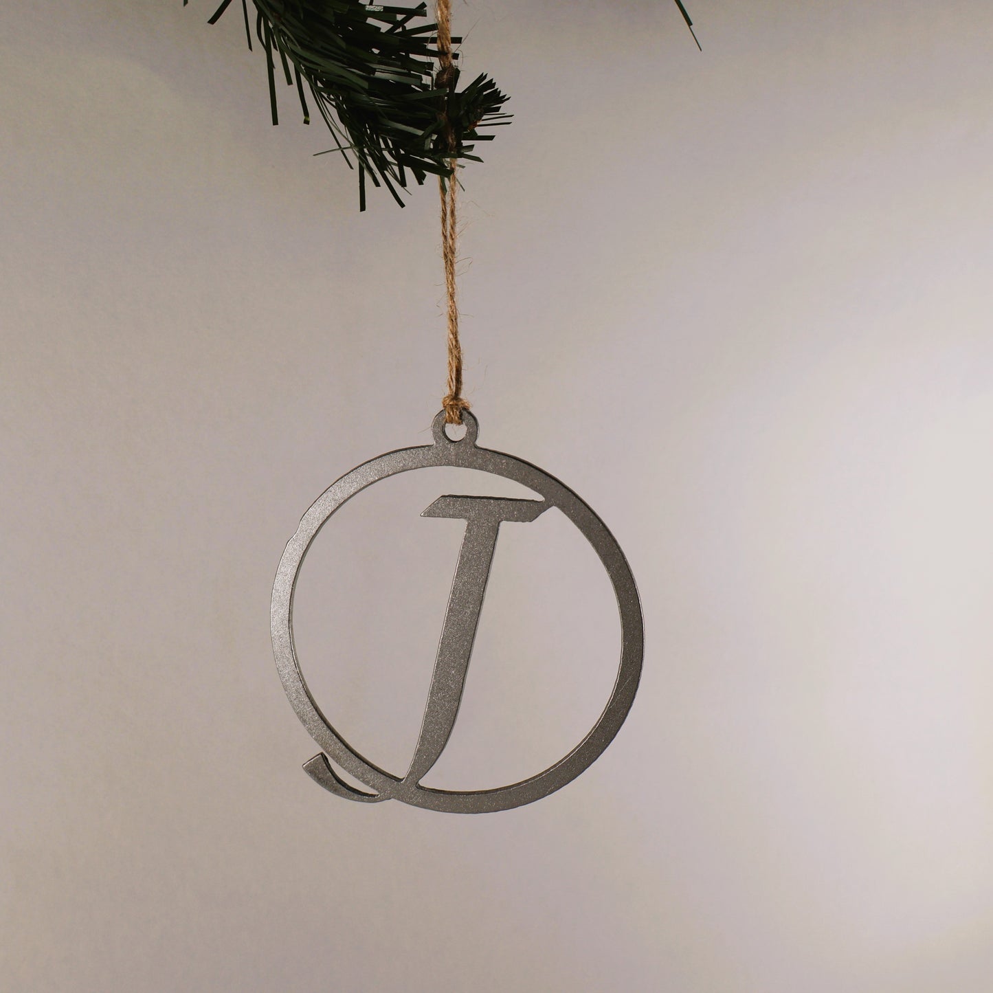 A-Z Monogram Steel Christmas Tree Ornament/Present Topper