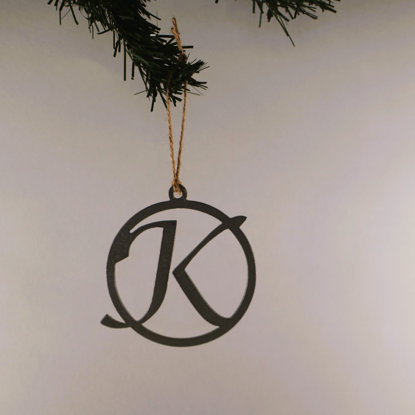 A-Z Monogram Steel Christmas Tree Ornament/Present Topper