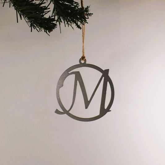 A-Z Monogram Steel Christmas Tree Ornament/Present Topper