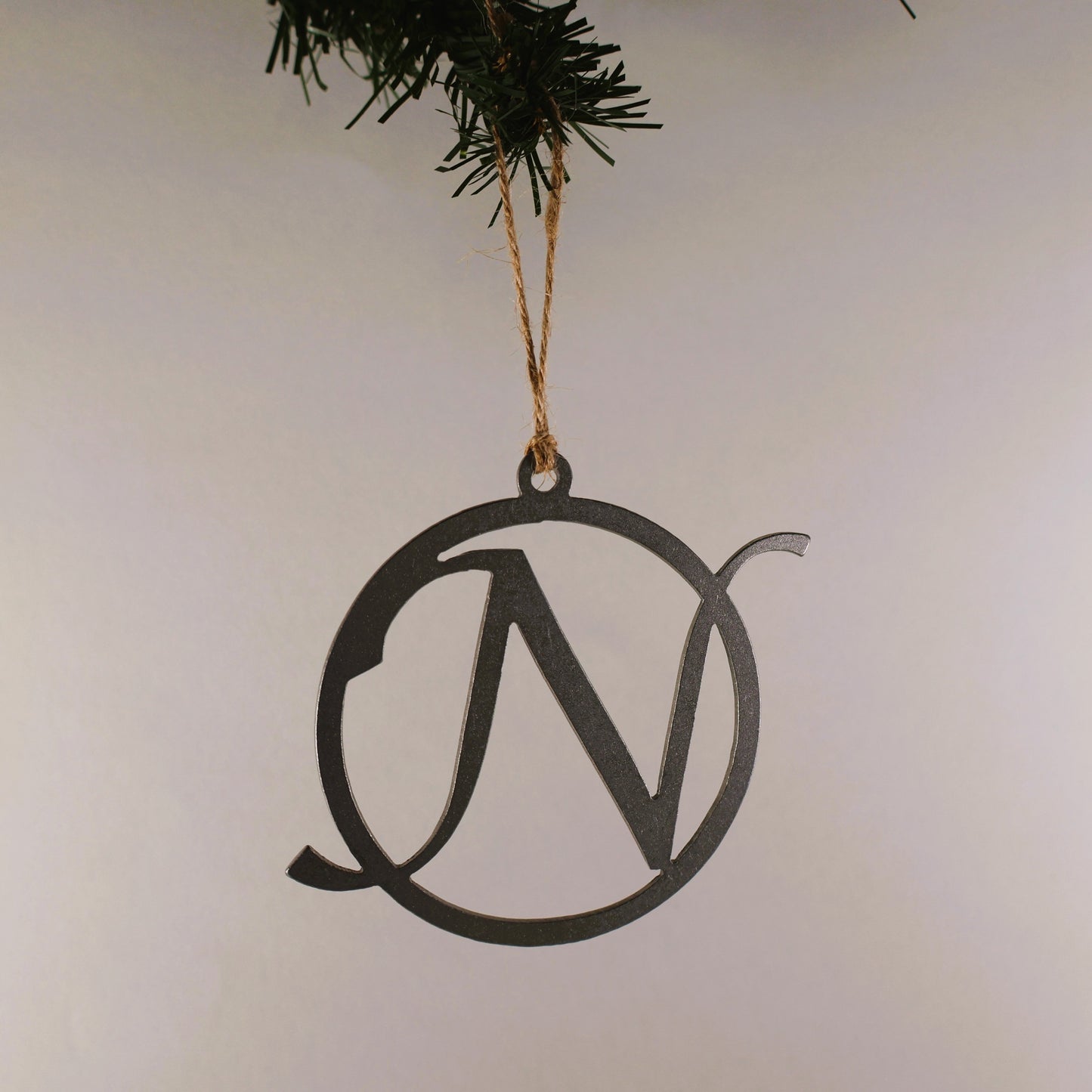 A-Z Monogram Steel Christmas Tree Ornament/Present Topper