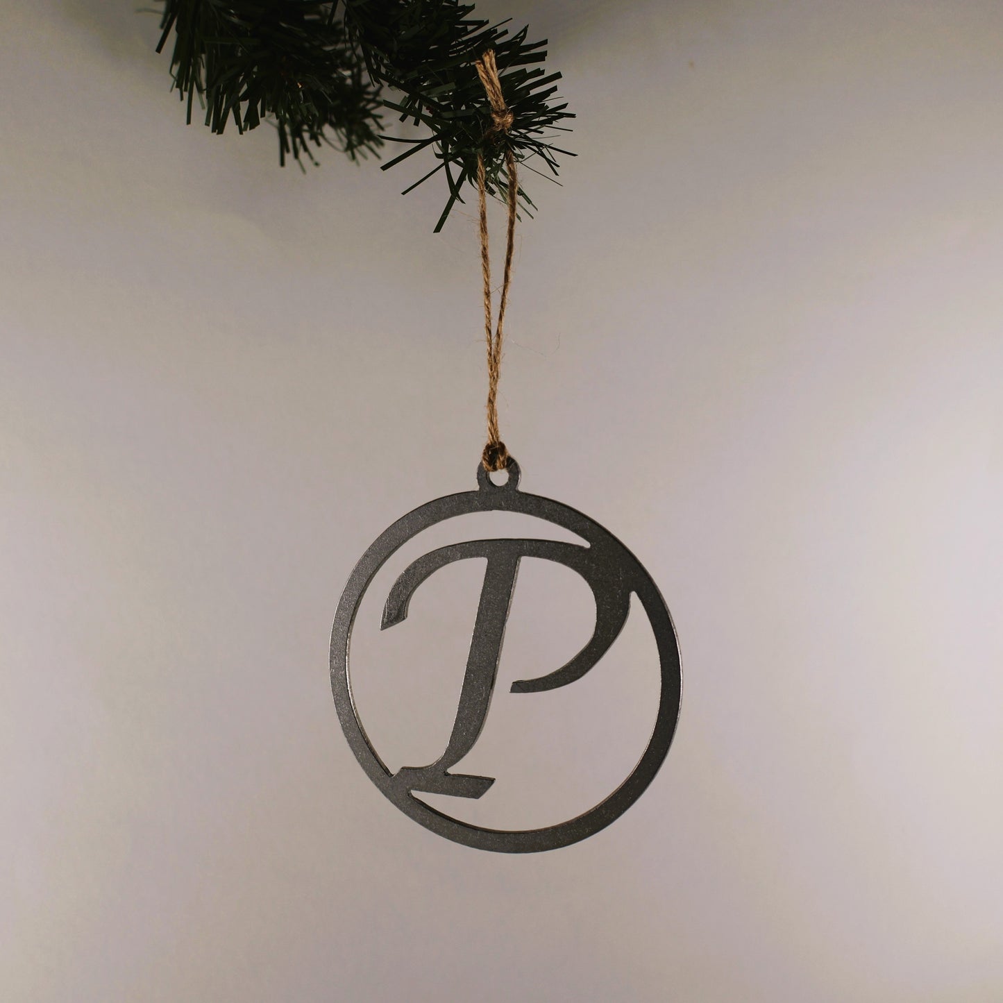 A-Z Monogram Steel Christmas Tree Ornament/Present Topper