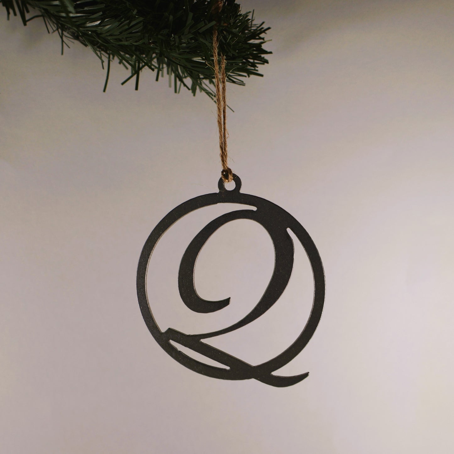 A-Z Monogram Steel Christmas Tree Ornament/Present Topper