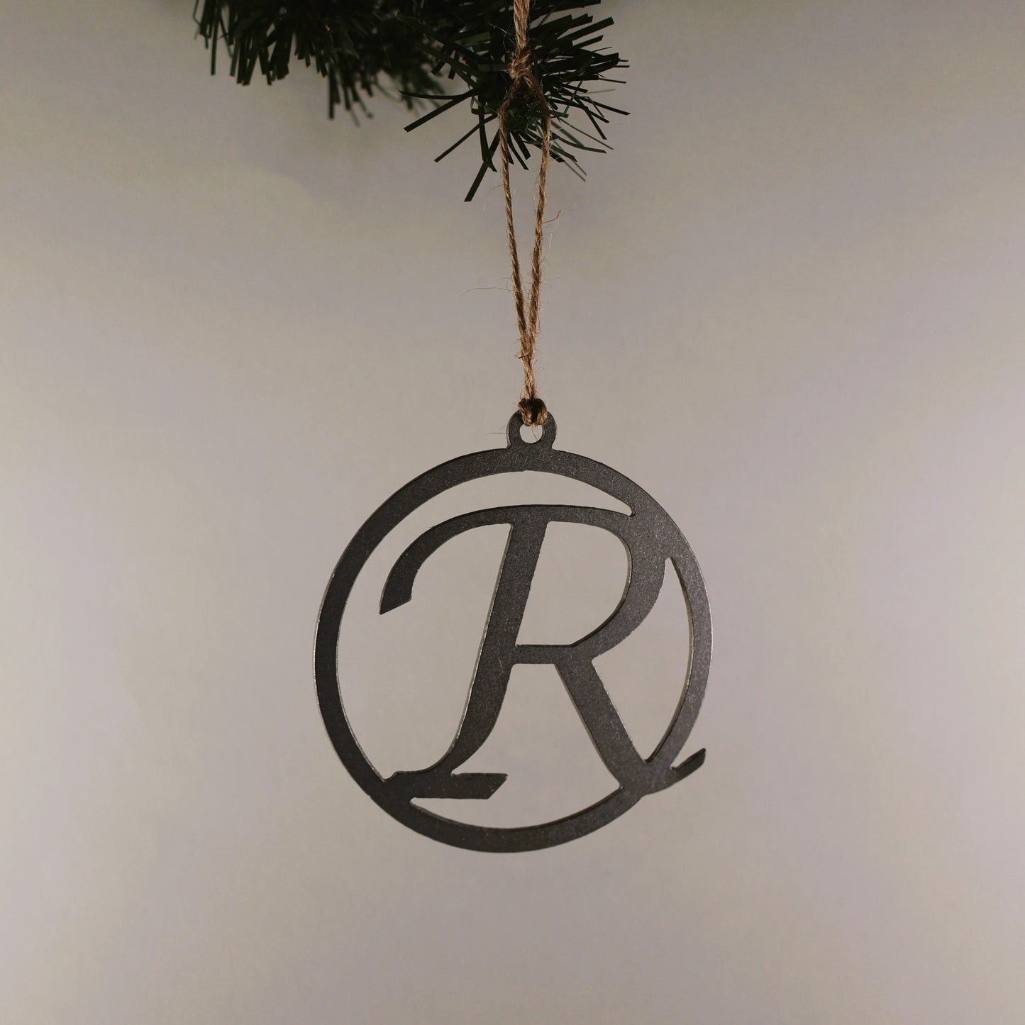 A-Z Monogram Steel Christmas Tree Ornament/Present Topper