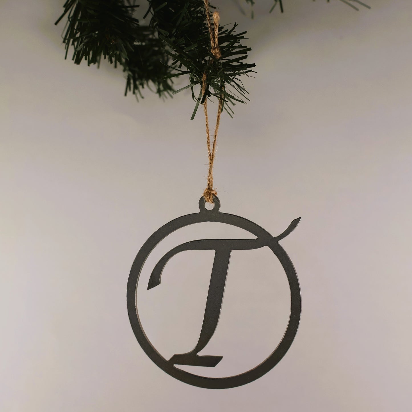 A-Z Monogram Steel Christmas Tree Ornament/Present Topper