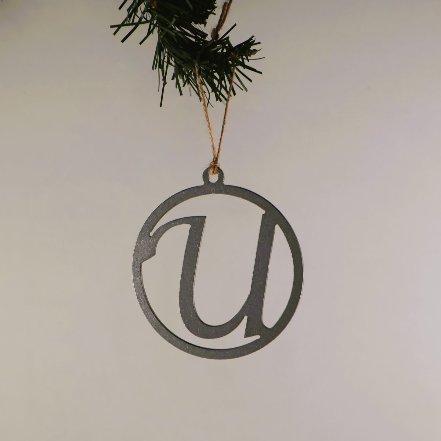 A-Z Monogram Steel Christmas Tree Ornament/Present Topper