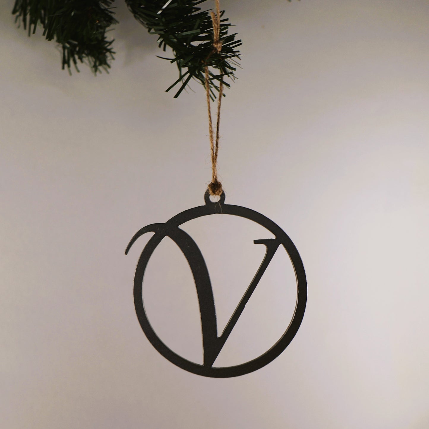 A-Z Monogram Steel Christmas Tree Ornament/Present Topper