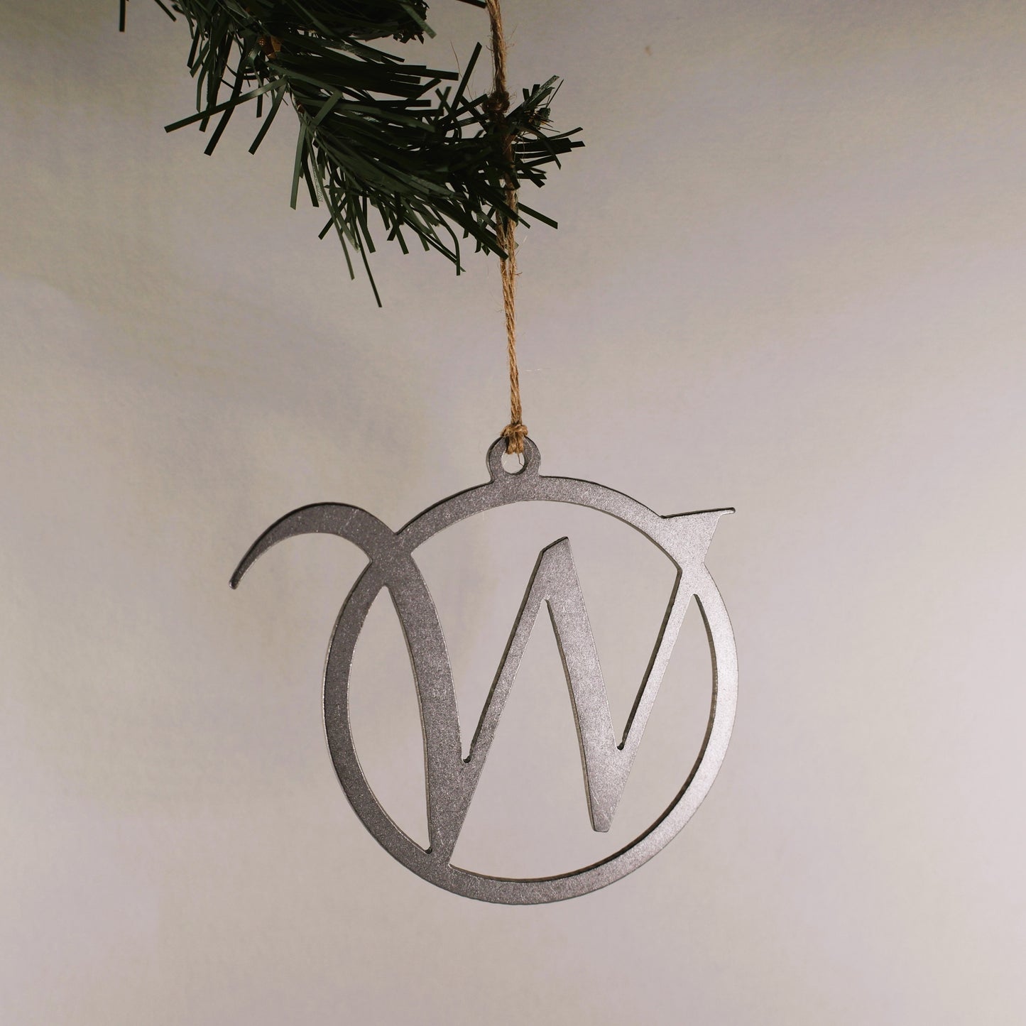 A-Z Monogram Steel Christmas Tree Ornament/Present Topper