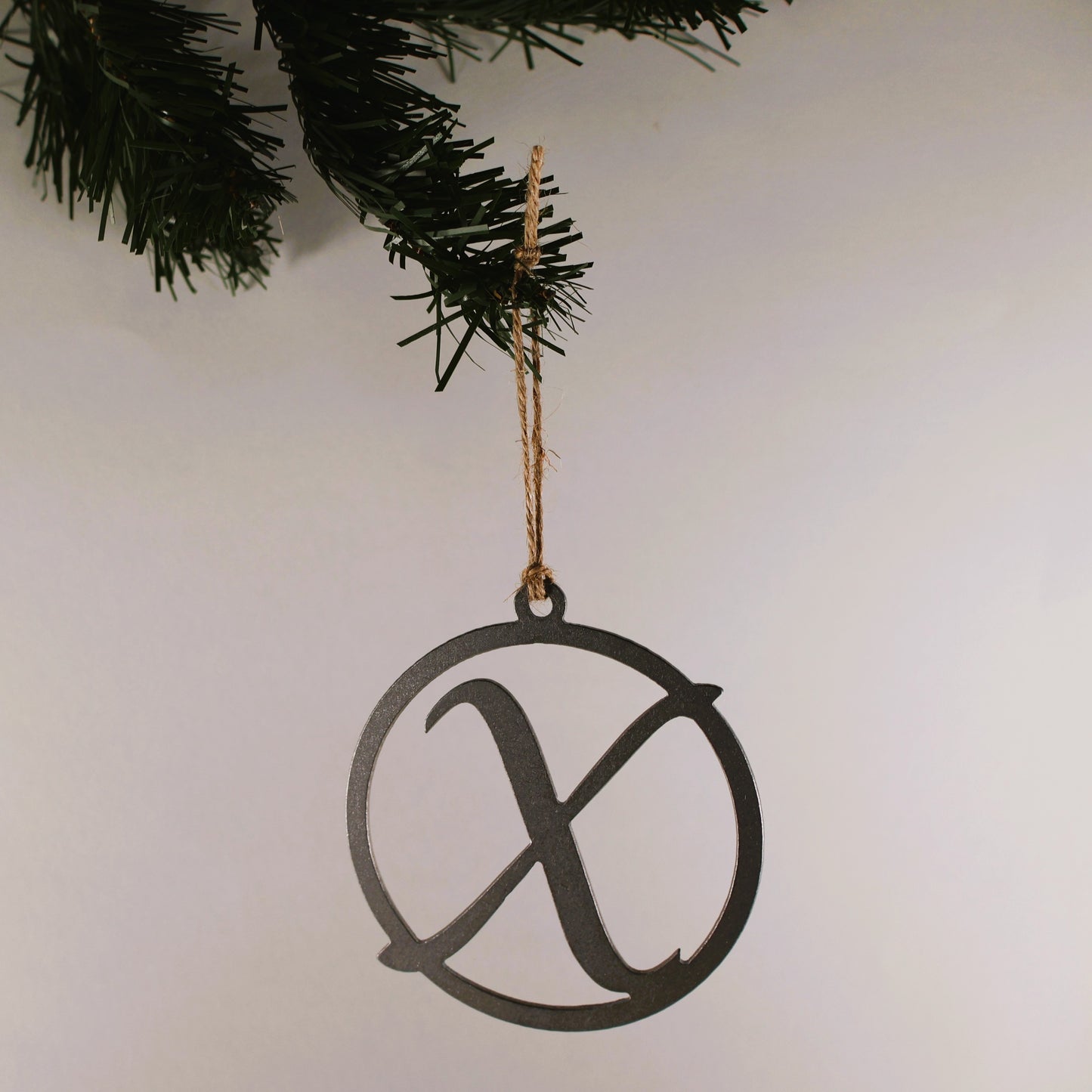 A-Z Monogram Steel Christmas Tree Ornament/Present Topper