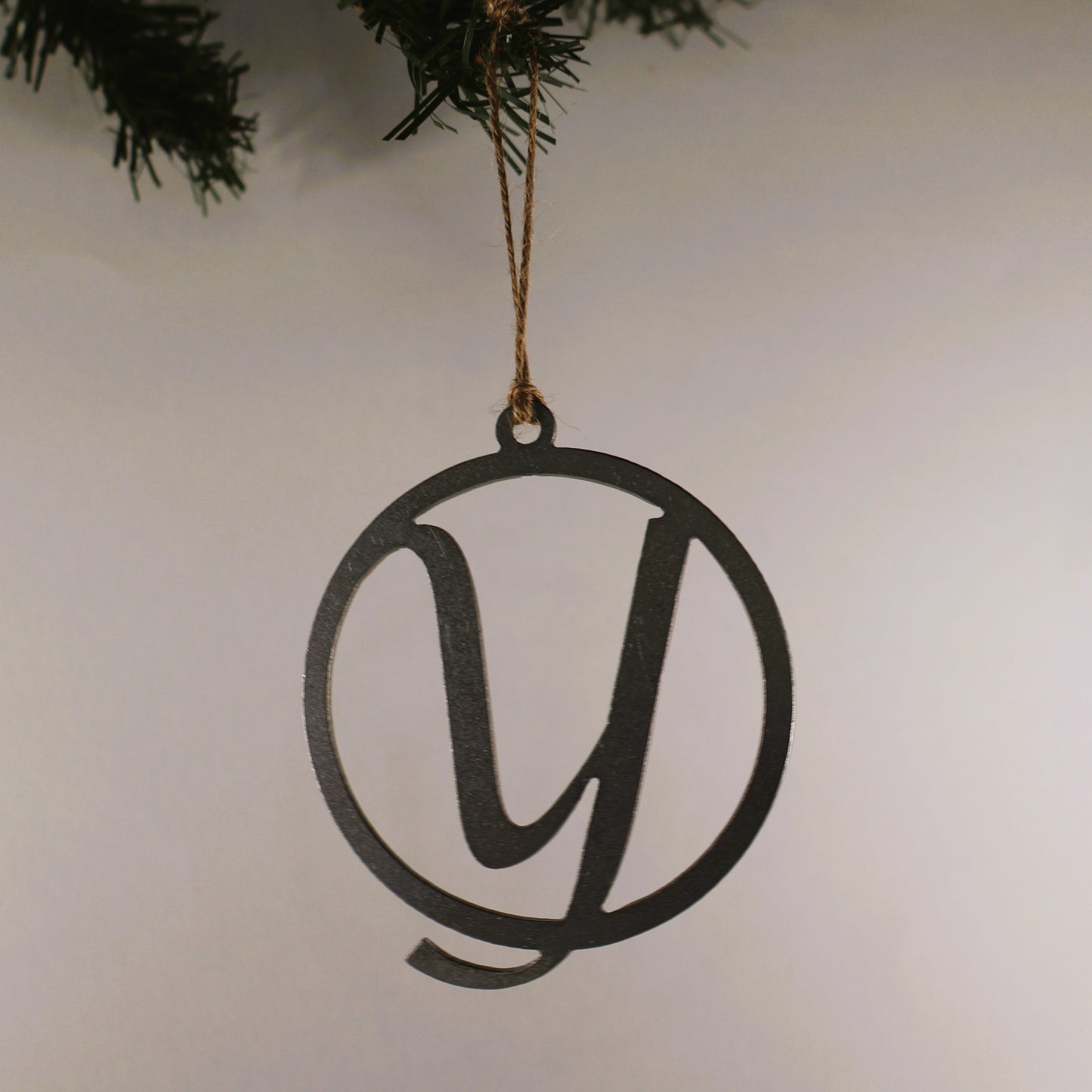 A-Z Monogram Steel Christmas Tree Ornament/Present Topper